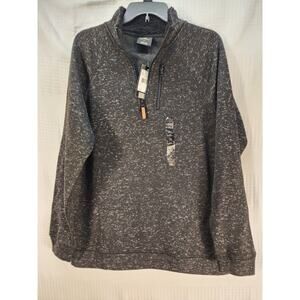 Old River Sweater 1/4 zip Pullover Mens Size Small Black Fleece Christmas